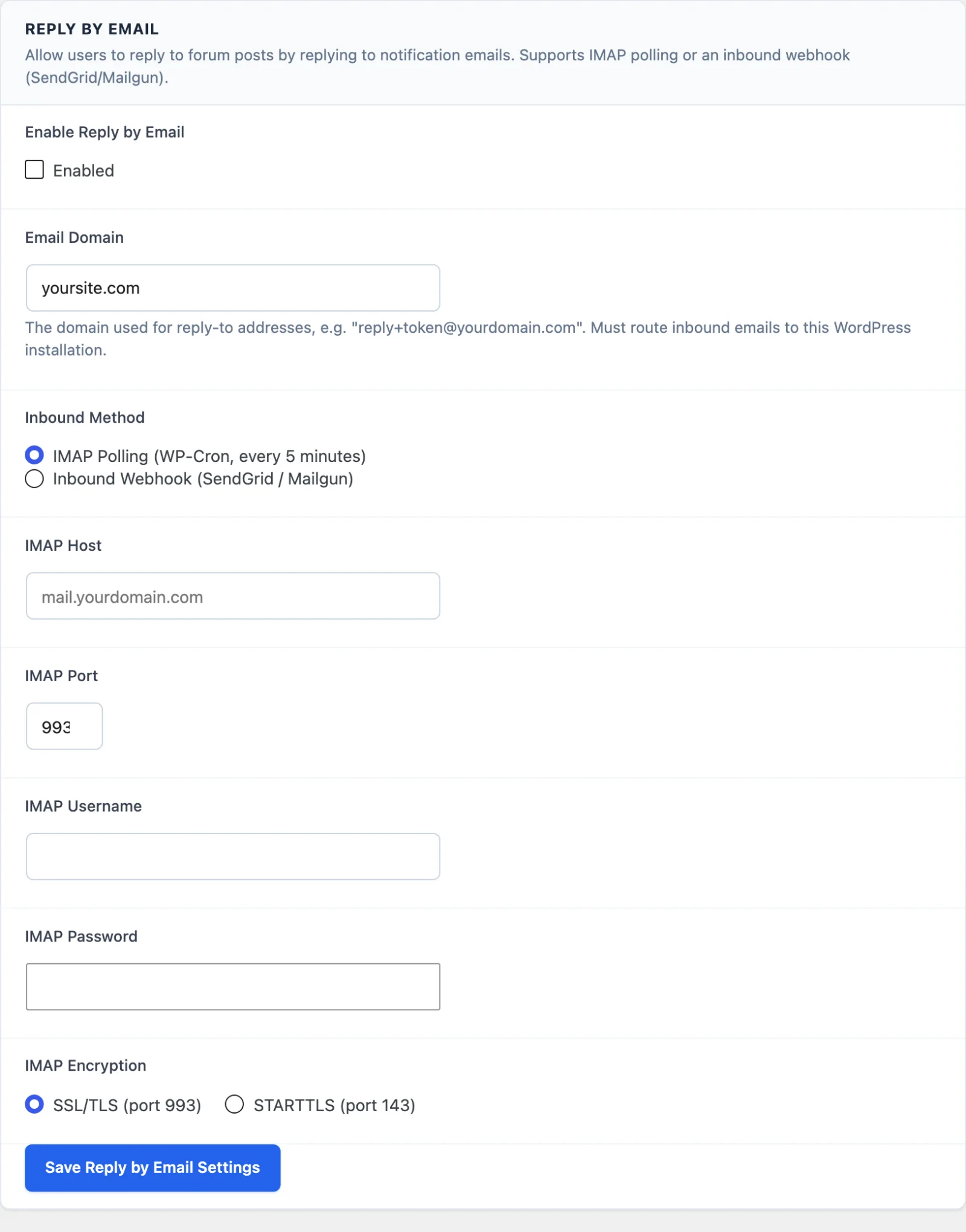 The Jetonomy, Settings, Reply by Email screen