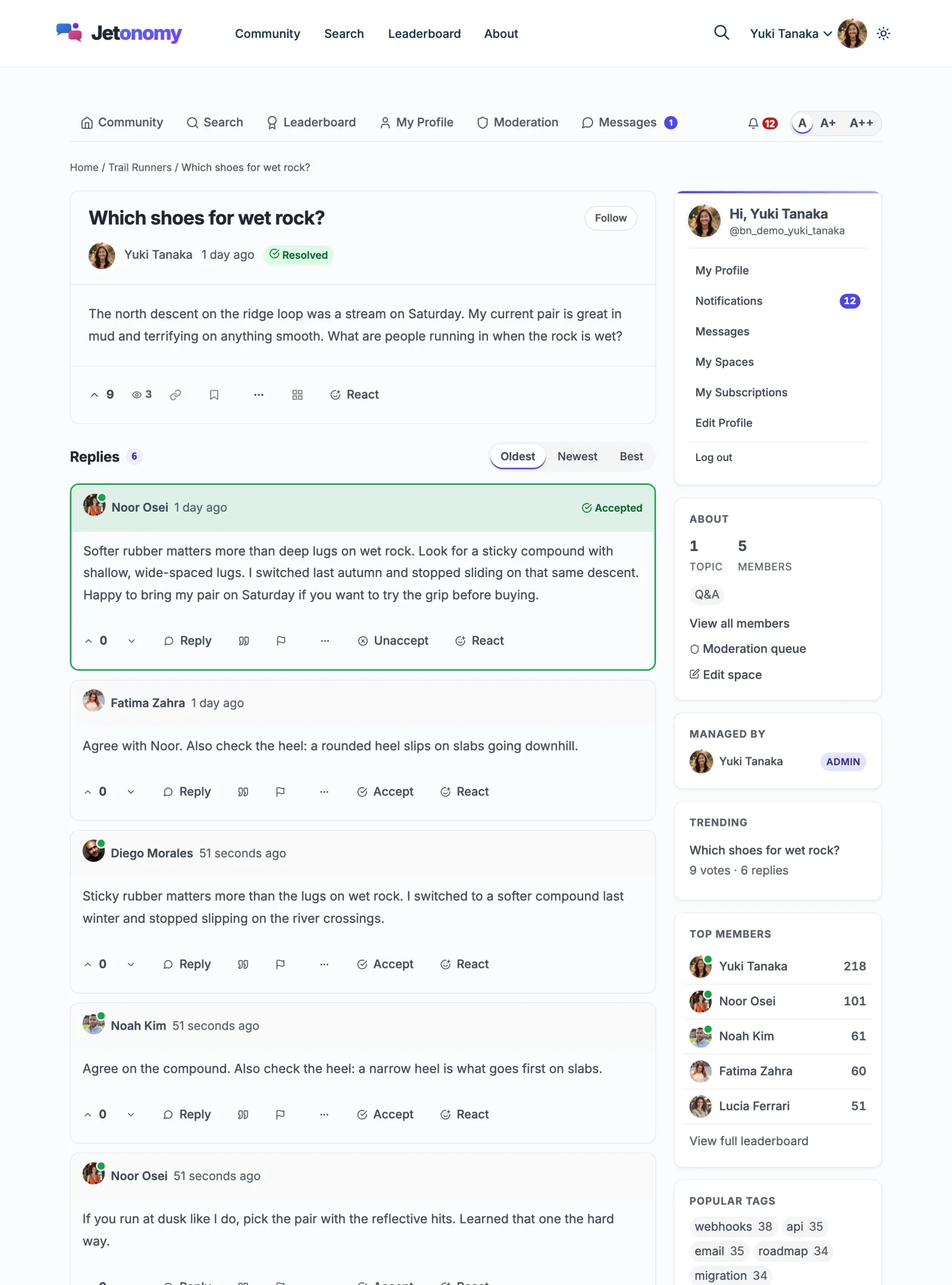 Topic page with bookmark, follow, and share action buttons